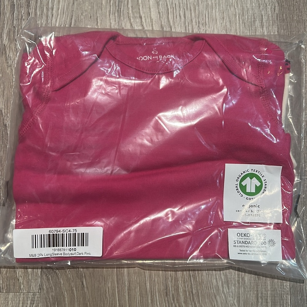 NWT Hanna Andersson 2 Pack Organic Cotton One Pieces Shirts Pink Ladybug… - Picture 2 of 4